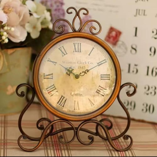 بطارية تعمل ساعة الطاولة الصامتة ، زخرفة الحديد ،...