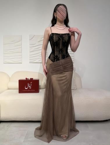 فستان سهرة أسود دانتيل - اسراء