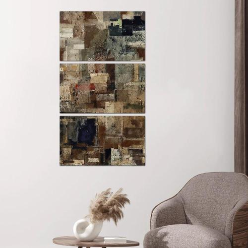 Wall art painting abstract art - 24565 - divided into three pieces