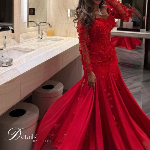 فستان احمر انيق