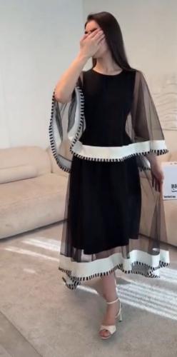 فستان اسود ميدي باربي وتل