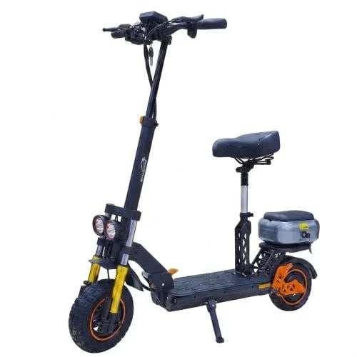 سكوتر كهربائي بمقعد نيوسبيد New Speed M5 دينمو 1500W وبطارية 48V كفرات 11 تيوبلس مع مساعدات هيدروليك وشنطة خلفية