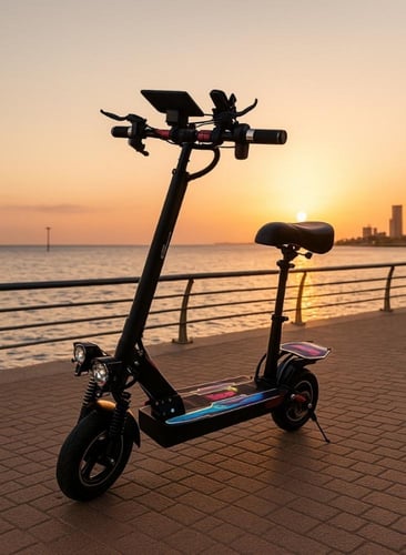 سكوتر كهربائي الوحش للكبار سريع، شاسية مضيئة، بطار...