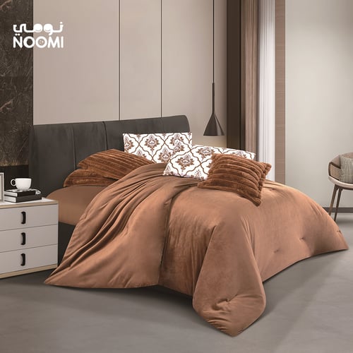 مفرش ايلاف شتوي مايكروفايبر نفرونص 5 قطع