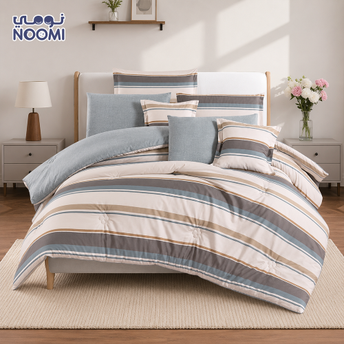 مفرش نسمة مشجر قطن ١٠٠٪ مزدوج (نفرين)
