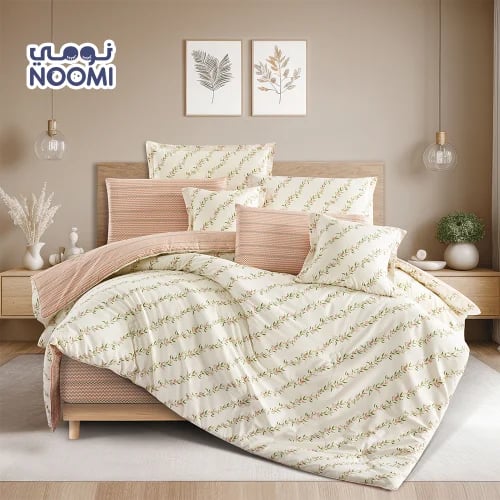 مفرش نسمة مشجر قطن ١٠٠٪ مزدوج (نفرين)
