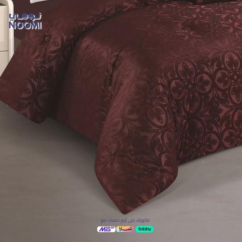 مفرش داليا 8 قطع جاكار صيفي احمر غامق