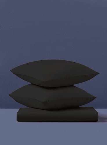 طـقـم شـرشـف 2 قـطـعة مـفـرد ونـص- اسود