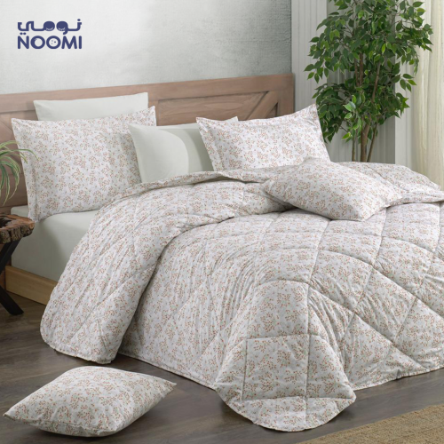 مفرش ايليف قطن تركي 100% مشجر | نفرين 8 قطع