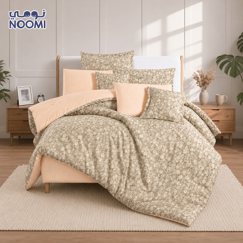 مفرش نسمة مشجر قطن ١٠٠٪ مزدوج (نفرين)