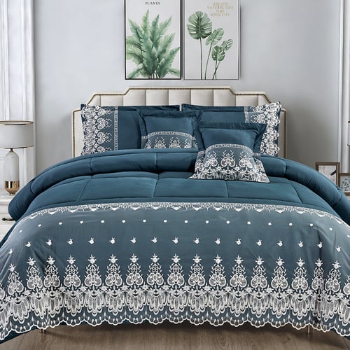 مفرش الدانتيل الفاخر نفر ونص 4 قطع