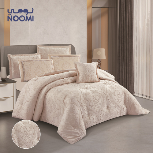 مفرش كراون مايكروفايبر مطرز نفرواحد (نفرونص) 5 قطع