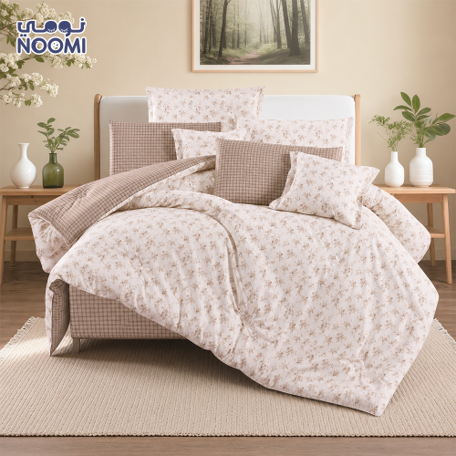 مفرش نسمة مشجر قطن ١٠٠٪ مزدوج (نفرين)