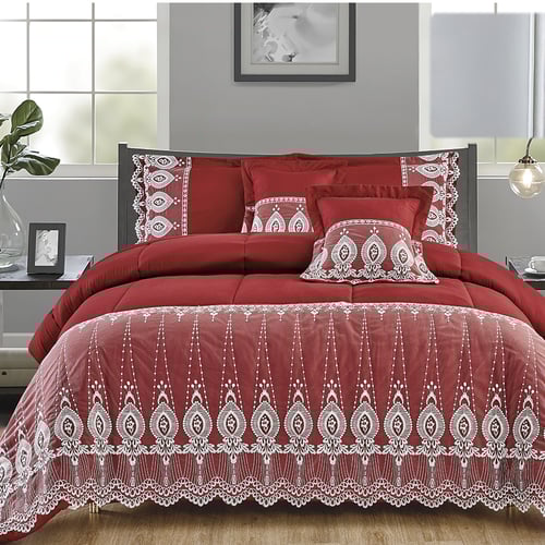 مفرش الدانتيل الفاخر نفر ونص 4 قطع