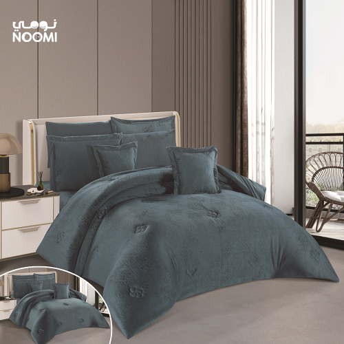 سيلا مفرش نفرونص 5 قطع مخمل محفر