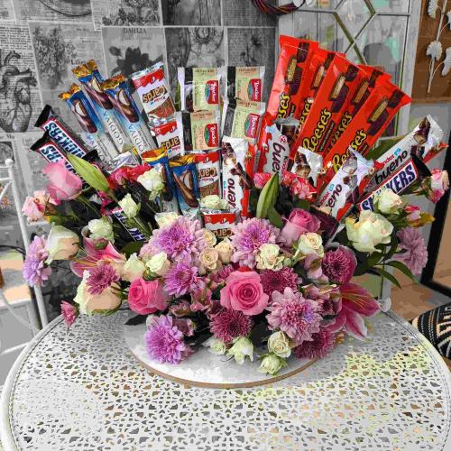 ورد وشوكولاتة