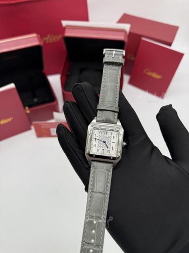 ساعة كارتير سانتوس دومو رمادي صخري | Cartier Santo...