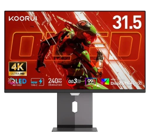 شاشة الالعاب 4K اوليد QD-OLED حجم 31.5 بوصة مواصفات عالية KOORUI S3241XO OLED UHD 240Hz