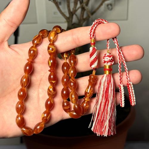 مسباح تراب الكهرمان (فواح) بني معرق