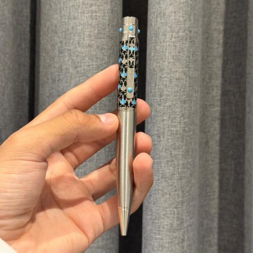 قلم كارتير أسود ، سماوي (منقوش)