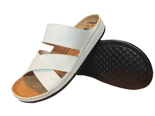 حذاء فلسطيني بدعسة طبية ابيض X