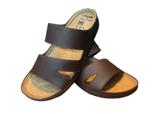 حذاء فلسطيني بدعسة طبية بني