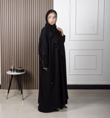 عباية تطريز ورد صغير