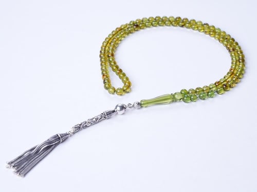 سبحة كهرمان اخضر كولومبي 1987-5-5-99