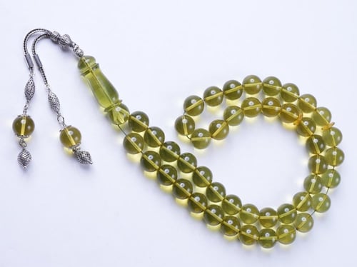 سبحة كهرمان اخضر كولومبي 1987-13-13-45