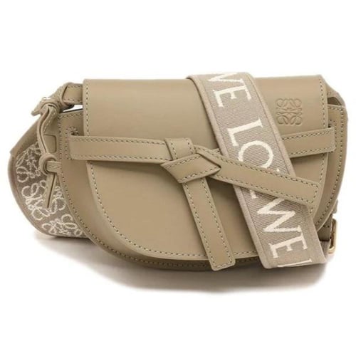 حقيبة جلدية بعقدة مزدوجة صغيرة من لويفي - رمادي