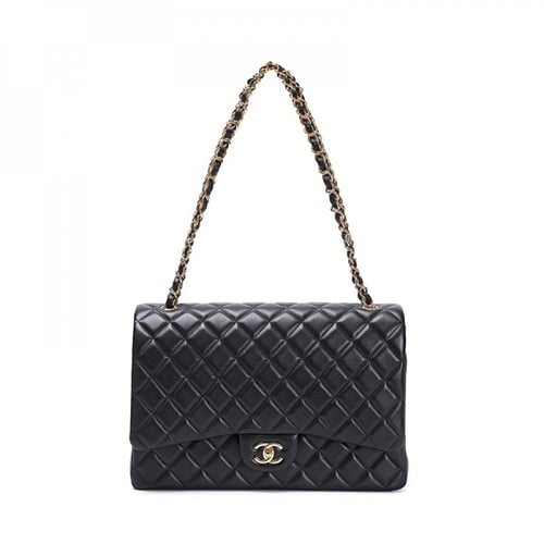 شنطة شانيل كلاسيك لامبسكن 33 سم - أسود وذهبي