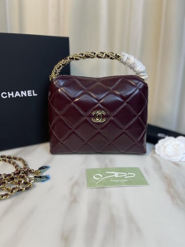 حقيبة شانيل بيد مقاس 18.5 سم - عودي