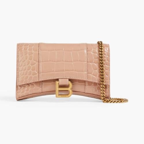 شنطة بالنسياقا نقش جلد التمساح 19CM بسلسلة ذهبية