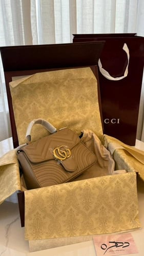 شنطة قوتشي مارمونت ميني توب هاندل - بني فاتح