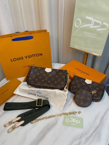 شنطة لويس فيتون ملتي بوشيت أكسسوار - بني وزيتي