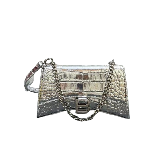 شنطة بالنسياقا نقش جلد التمساح 23CM بسلسلة فضية