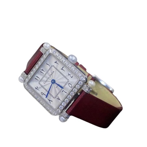 ساعة تشارلز أودين بانسي ريترو مع لؤلؤ اطار فضي بال...