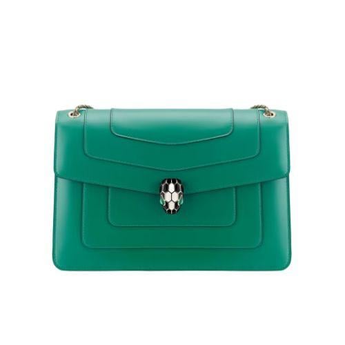 حقيبة كتف سيربنتي فوريفر 22 سم من بولغاري - أخضر