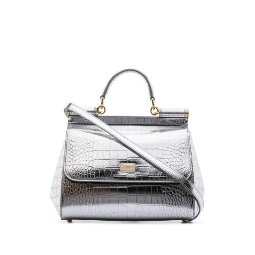 شنطة سيسلي صغيرة بمقبض علوي ونقش جلد التمساح