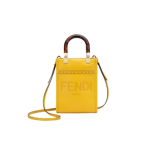 شنطة فندي صن شاين شوبر ميني - أصفر