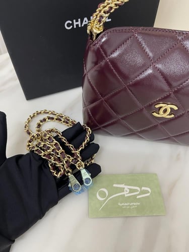 حقيبة شانيل بيد مقاس 18.5 سم - عودي