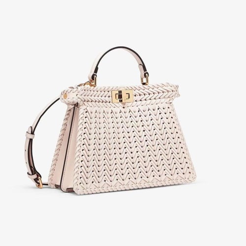 شنطة فندي بيكابو جلد محبوك سمول