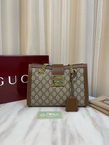 حقيبة من غوتشي بقفل Padlock – بيج وبني