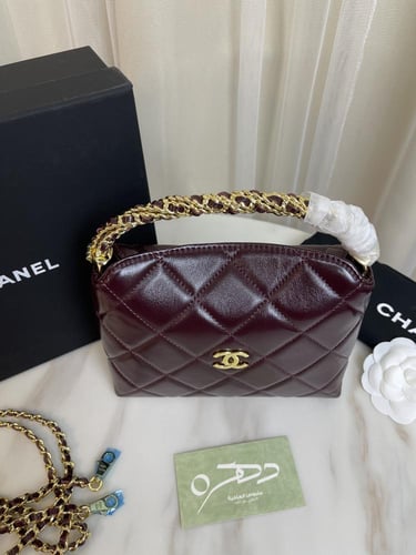 حقيبة شانيل بيد مقاس 18.5 سم - عودي