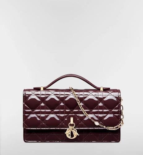 حقيبة Lady Dior مقاس 21 - عنابي