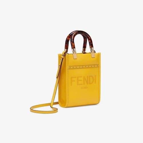 شنطة فندي صن شاين شوبر ميني - أصفر