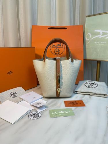 حقيبة هيرميس بيكوتين لوك 18 - بيج مع بني