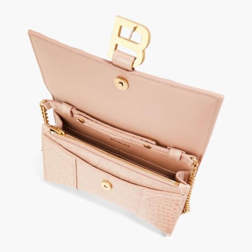 شنطة بالنسياقا نقش جلد التمساح 19CM بسلسلة ذهبية