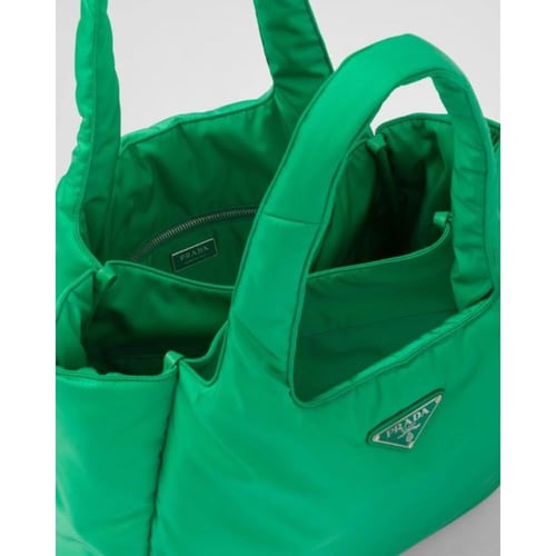 حقيبة يد كبيرة مبطنة من برادا - أخضر