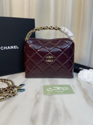 حقيبة شانيل بيد مقاس 18.5 سم - عودي